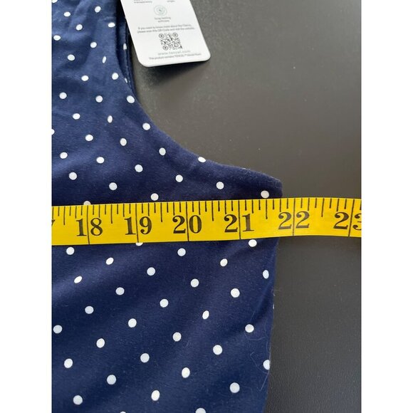 Lands End Women Sleeveless Dress Size 1X Navy Polka Dot Nautical Coastal Retro - Picture 12 of 13